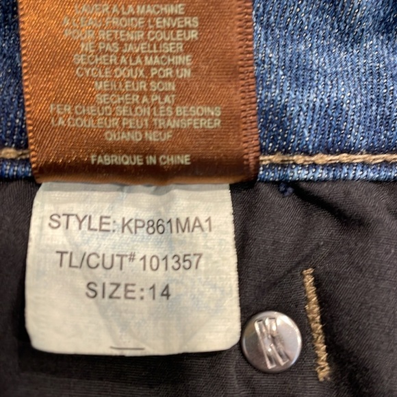 KFTK Catherine Boyfriend Plaid Patch Jean - Picture 9 of 11